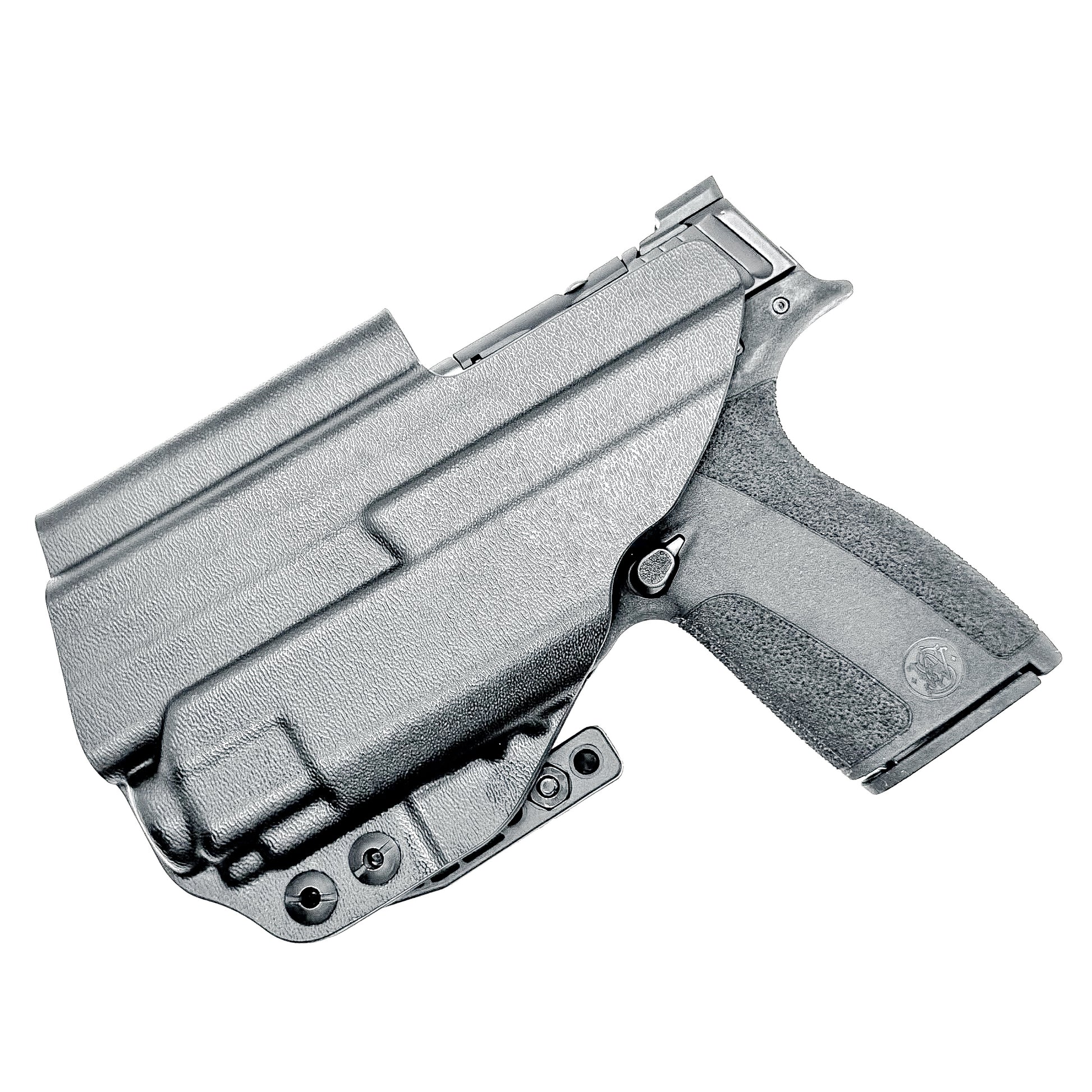 Black Kydex Precision IWB holster for M&P Shield X with TR-8 Sub, TR-8 X Sub & TR-8 HL-X Sub with Monoblock and Modwing