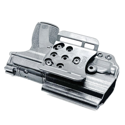 OWB Outside Waistband holster for S&W Shield X with Streamlight TLR-8 Sub (#3 Key). Optics-ready, adjustable retention, open muzzle, Made in the USA.