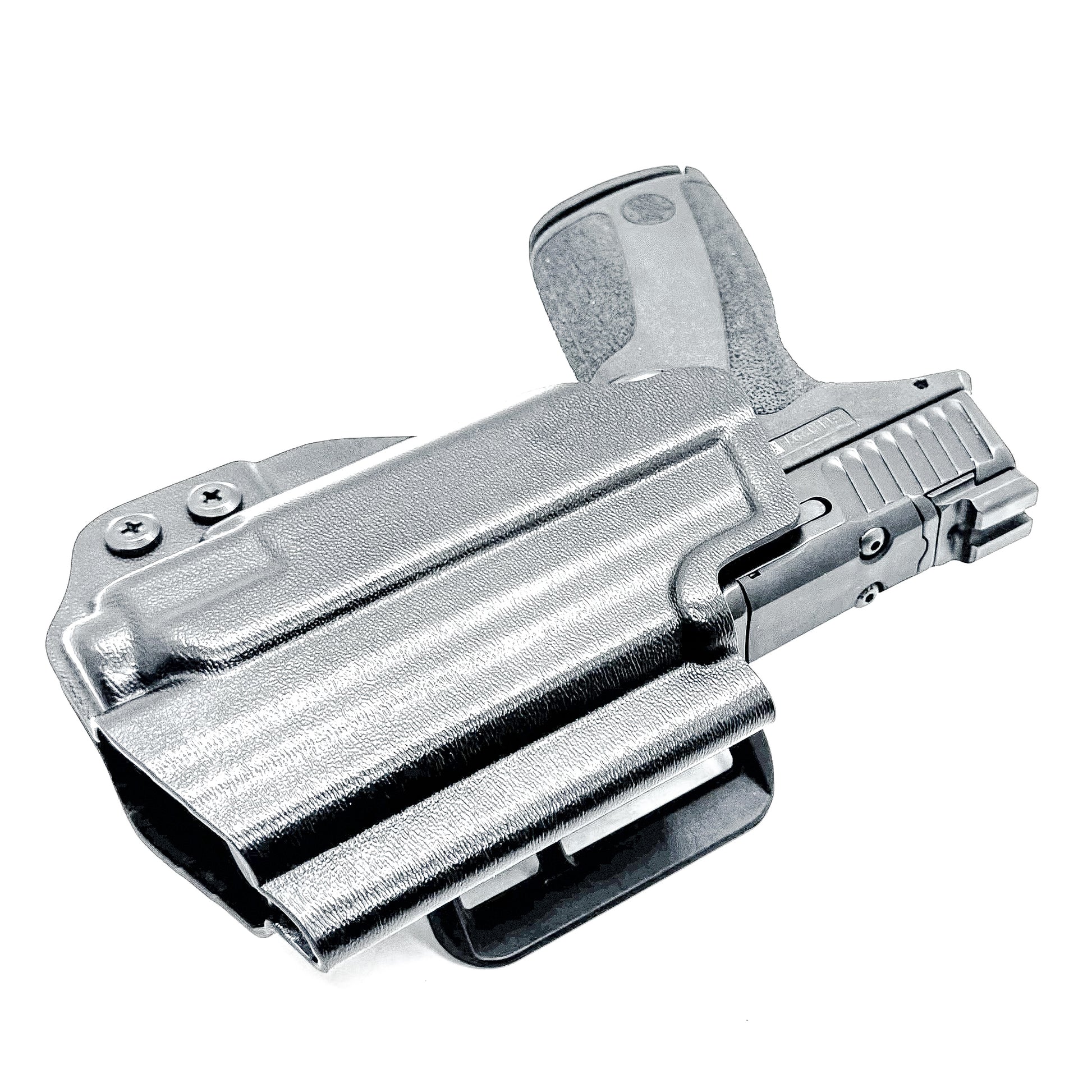 OWB Outside Waistband holster for S&W Shield X with Streamlight TLR-8 Sub (#3 Key). Optics-ready, adjustable retention, open muzzle, Made in the USA.