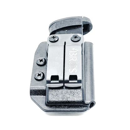 Black Kydex IWB AIWB appendix inside waistband magazine pouch for the Smith & Wesson Equalizer, shop Four Brothers 4BROS Holsters.  Proudly made in the USA.