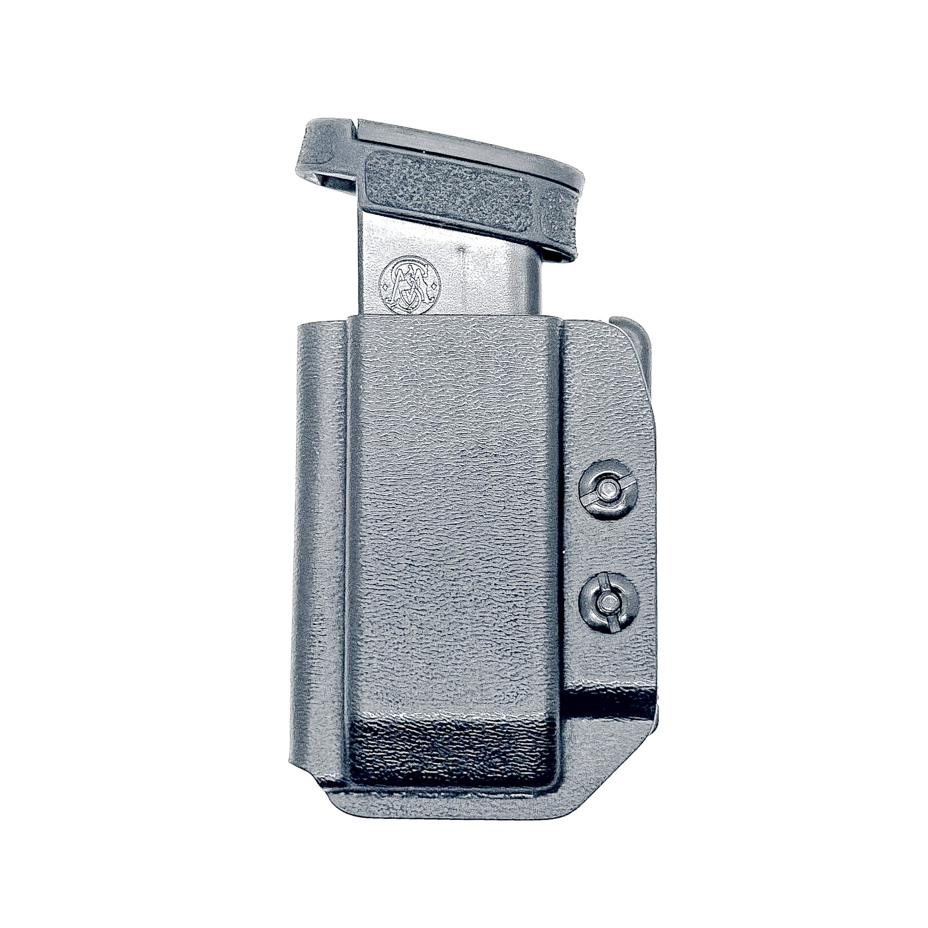 Black Kydex OWB Outside Waistband magazine carrier, holster, or pouch for the Smith & Wesson Equalizer from Four Brothers 4BROS Holsters.  Made in USA