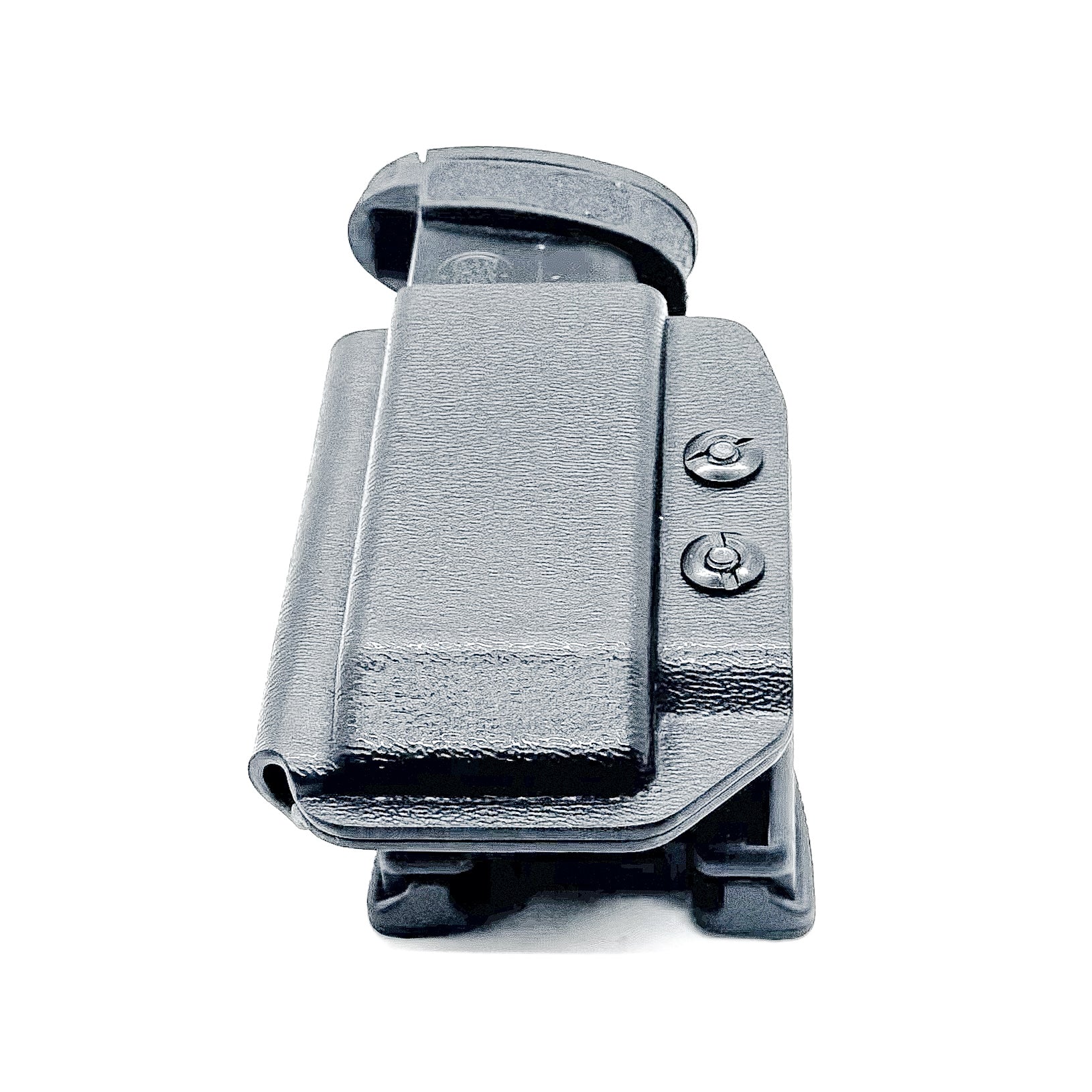 Black Kydex OWB Outside Waistband magazine carrier, holster, or pouch for the Smith & Wesson Equalizer from Four Brothers 4BROS Holsters.  Made in USA