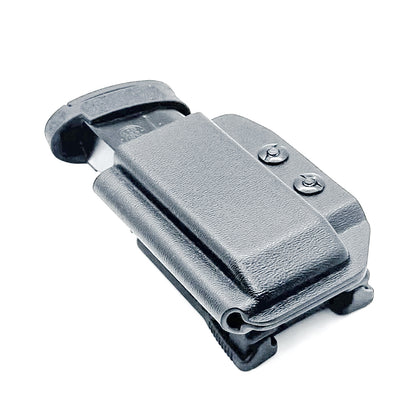 Black Kydex OWB Outside Waistband magazine carrier, holster, or pouch for the Smith & Wesson Equalizer from Four Brothers 4BROS Holsters.  Made in USA