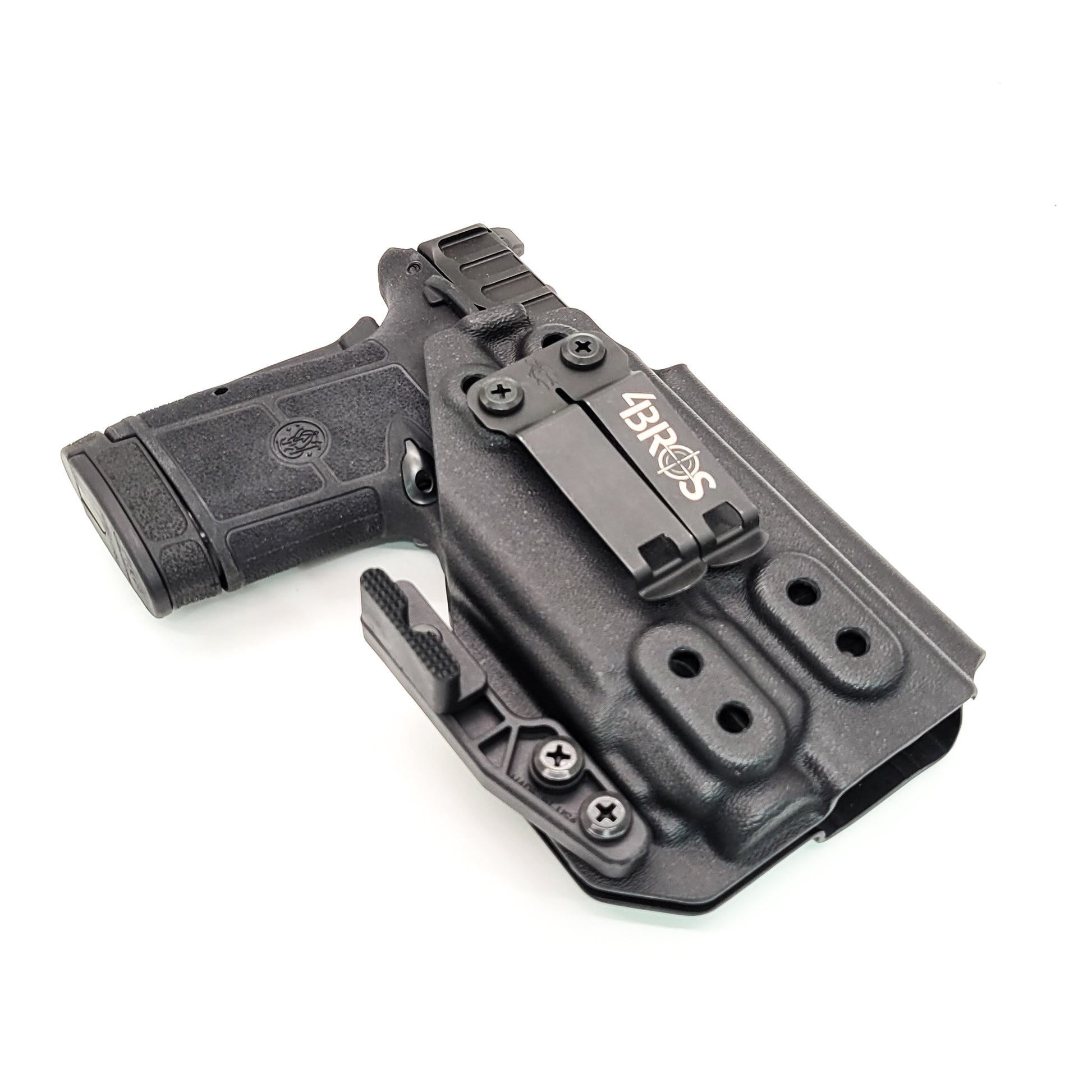 For the best IWB Kydex Inside Waistband Holster for the Smith & Wesson EQUALIZER with the Streamlight TLR-8 or TLR-8 A  Four Brothers 4BROS Holsters. 