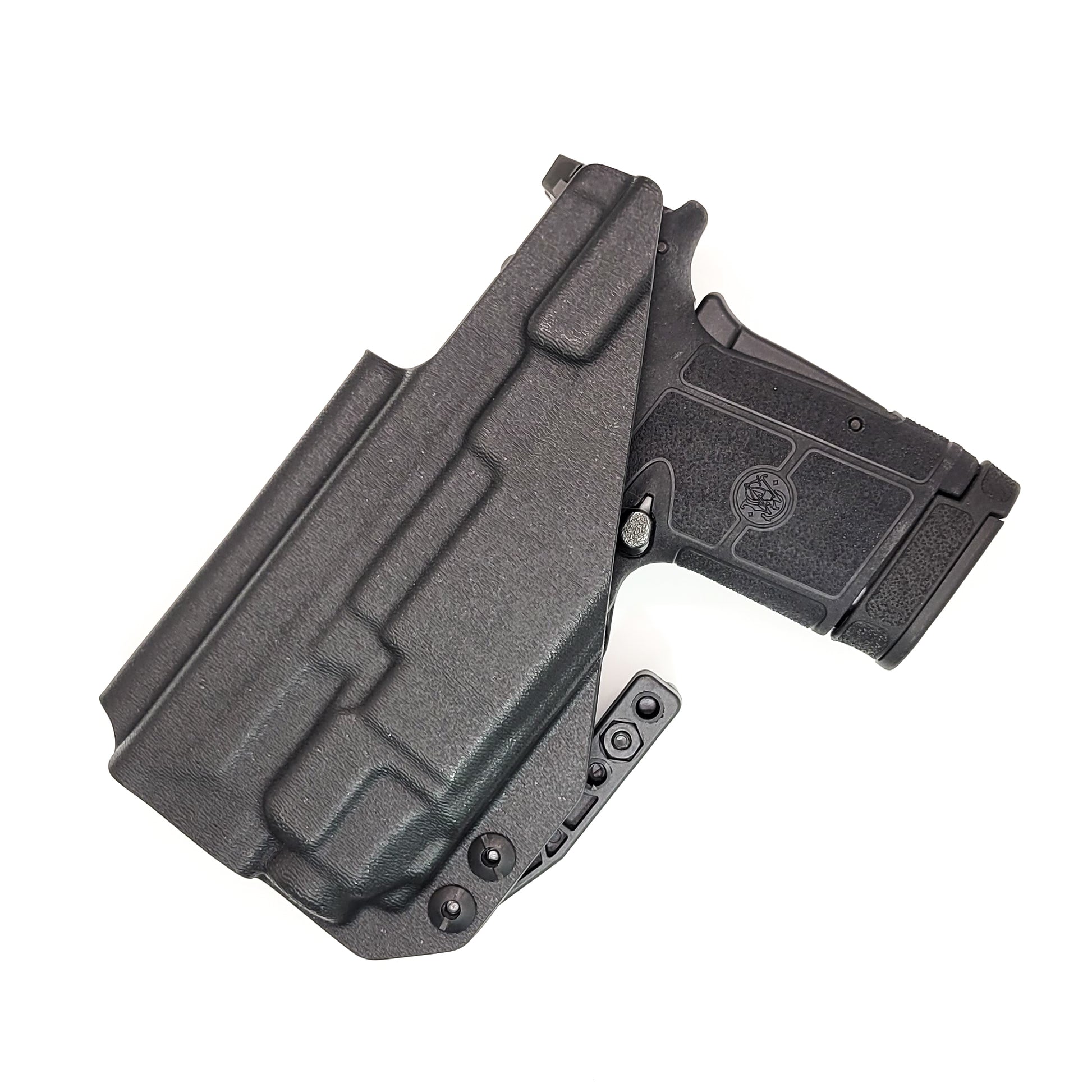 For the best IWB Kydex Inside Waistband Holster for the Smith & Wesson EQUALIZER with the Streamlight TLR-8 or TLR-8 A  Four Brothers 4BROS Holsters. 