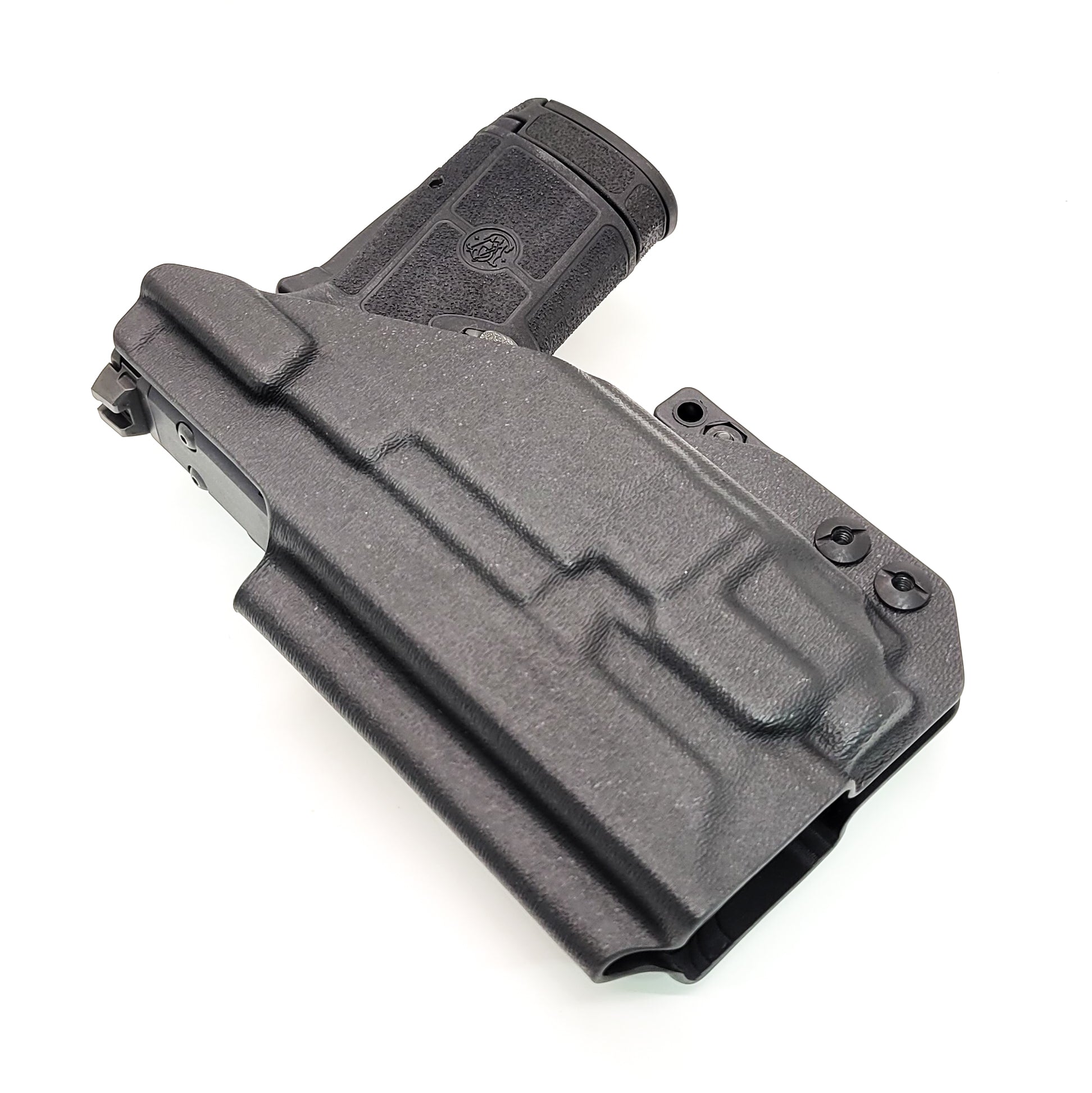 For the best IWB Kydex Inside Waistband Holster for the Smith & Wesson EQUALIZER with the Streamlight TLR-8 or TLR-8 A  Four Brothers 4BROS Holsters. 