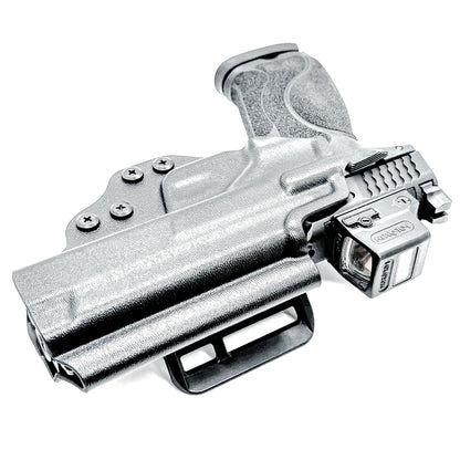 Smith & Wesson M&P 4 & 4.6 10MM M2.0 OWB Holster from Four Brothers in Black with 4Bros 1.5" Belt Slide.