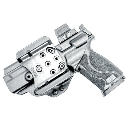 Smith & Wesson M&P 4 & 4.6 10MM M2.0 OWB Holster from Four Brothers in Black with 4Bros 1.5" Belt Slide.