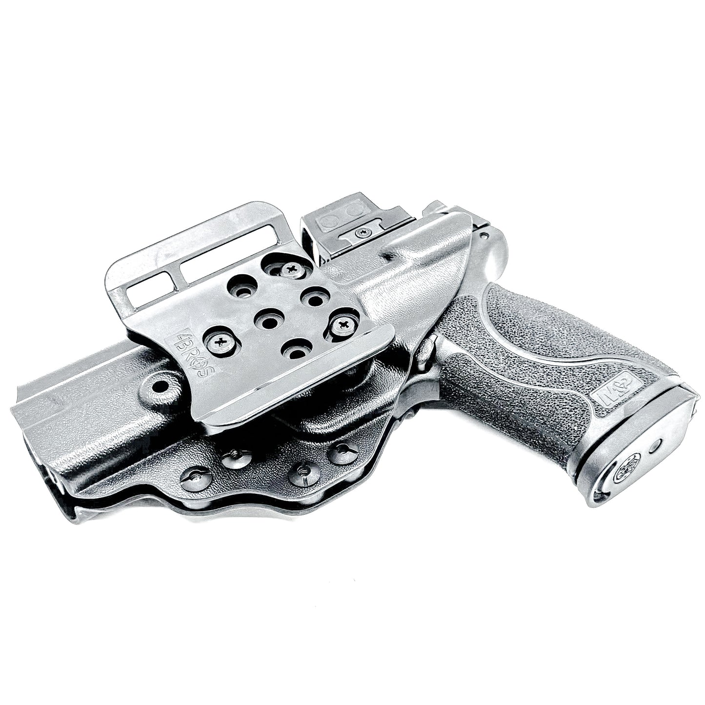 Smith & Wesson M&P 4 & 4.6 10MM M2.0 OWB Holster from Four Brothers in Black with 4Bros 1.5" Belt Slide.