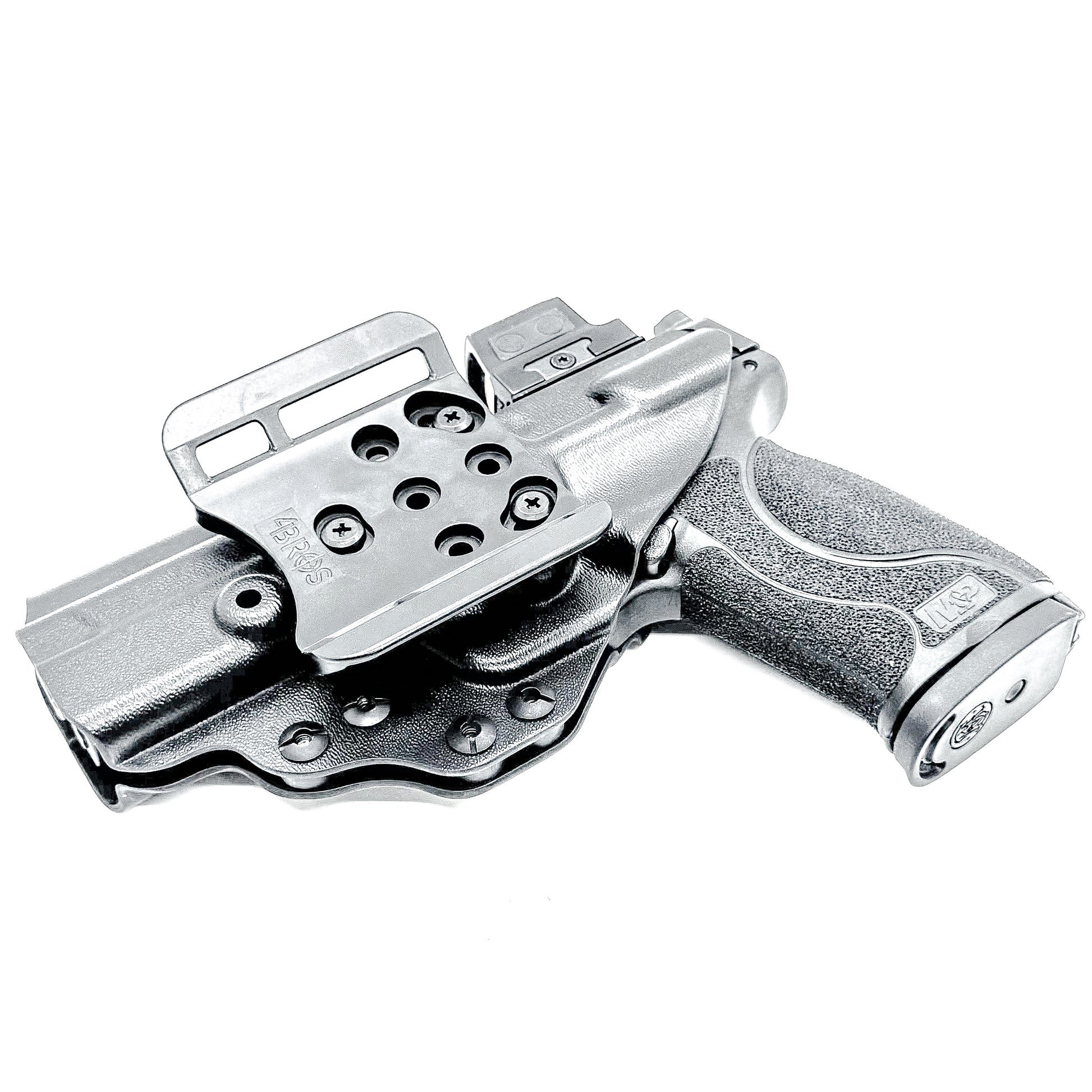 Smith & Wesson M&P 4 & 4.6 10MM M2.0 OWB Holster from Four Brothers in Black with 4Bros 1.5" Belt Slide.