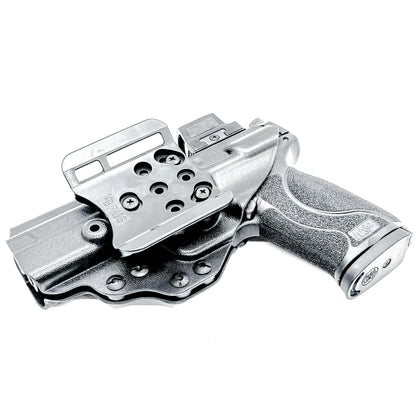 Smith & Wesson M&P 4 & 4.6 10MM M2.0 OWB Holster from Four Brothers in Black with 4Bros 1.5" Belt Slide.
