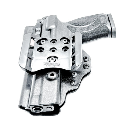 Smith & Wesson M&P 4 & 4.6 10MM M2.0 OWB Holster from Four Brothers in Black with 4Bros 1.5" Belt Slide.