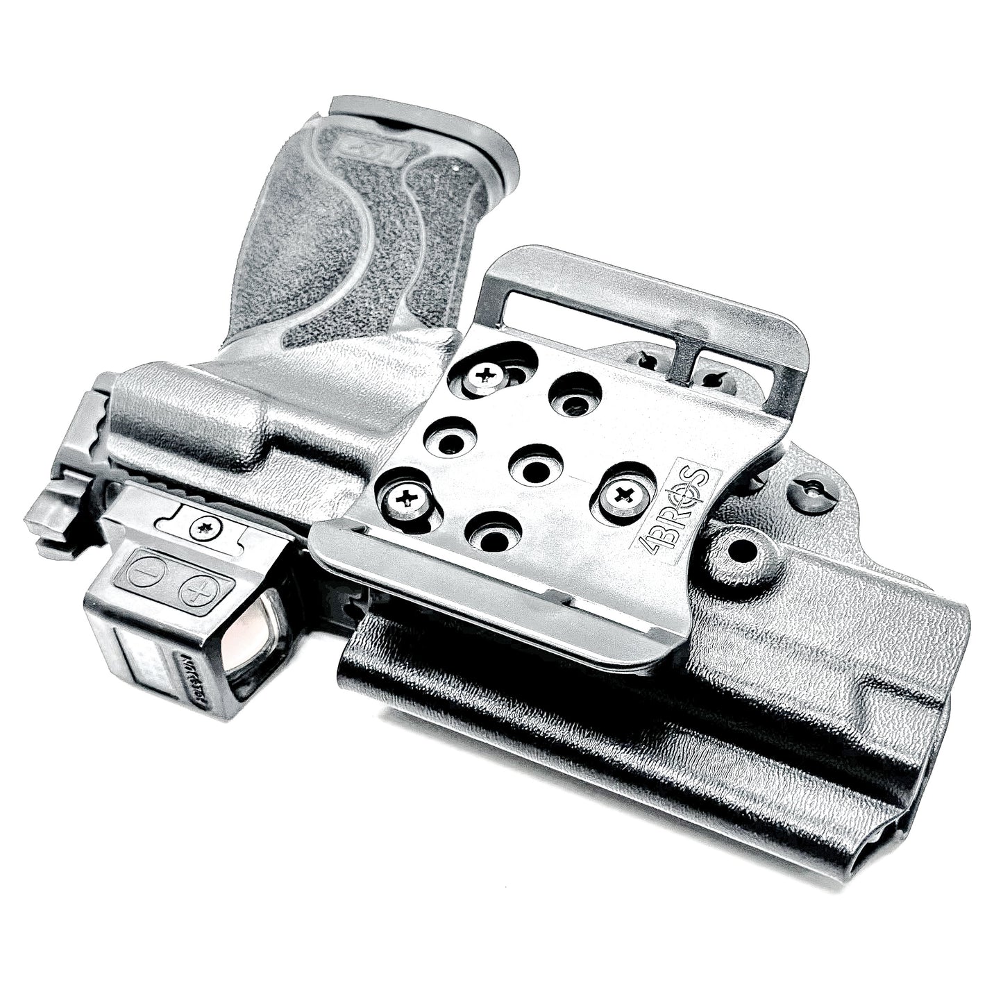 Smith & Wesson M&P 4 & 4.6 10MM M2.0 OWB Holster from Four Brothers in Black with 4Bros 1.5" Belt Slide.