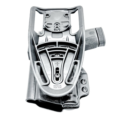 For a durable Duty & Competition Holster for the Smith & Wesson M&P Shield X & SureFire XC3 Sub with adjustable retention & optics clearance, shop 4Bros.
