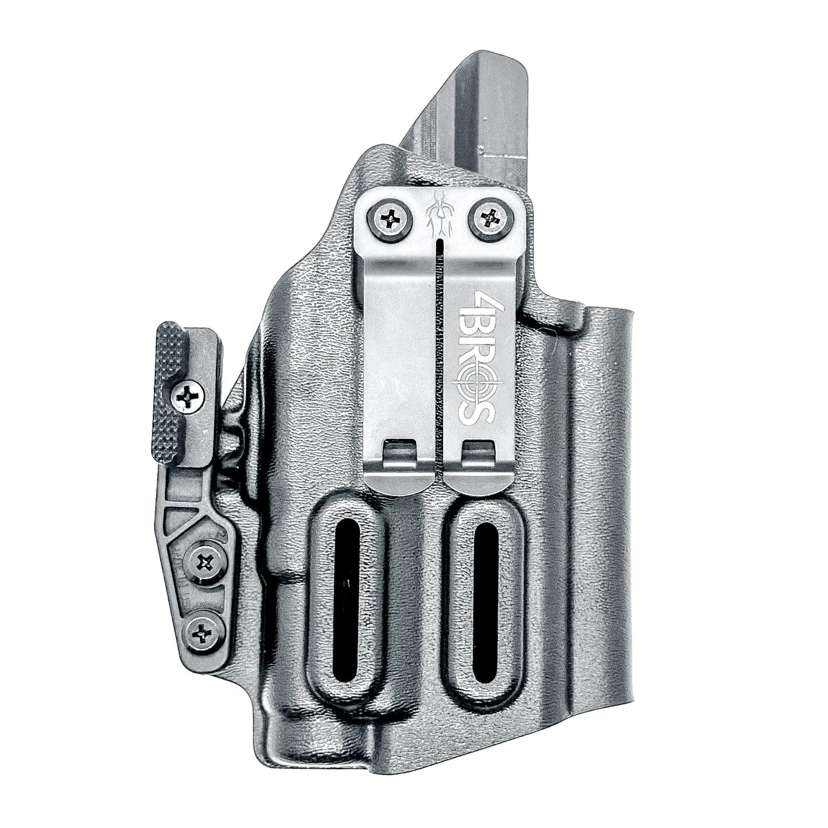 For the best IWB (Inside Waistband) Kydex Holster for the Smith & Wesson M&P Shield X & SureFire XC3 Sub with or without thumb safety shop 4BROS Holsters.