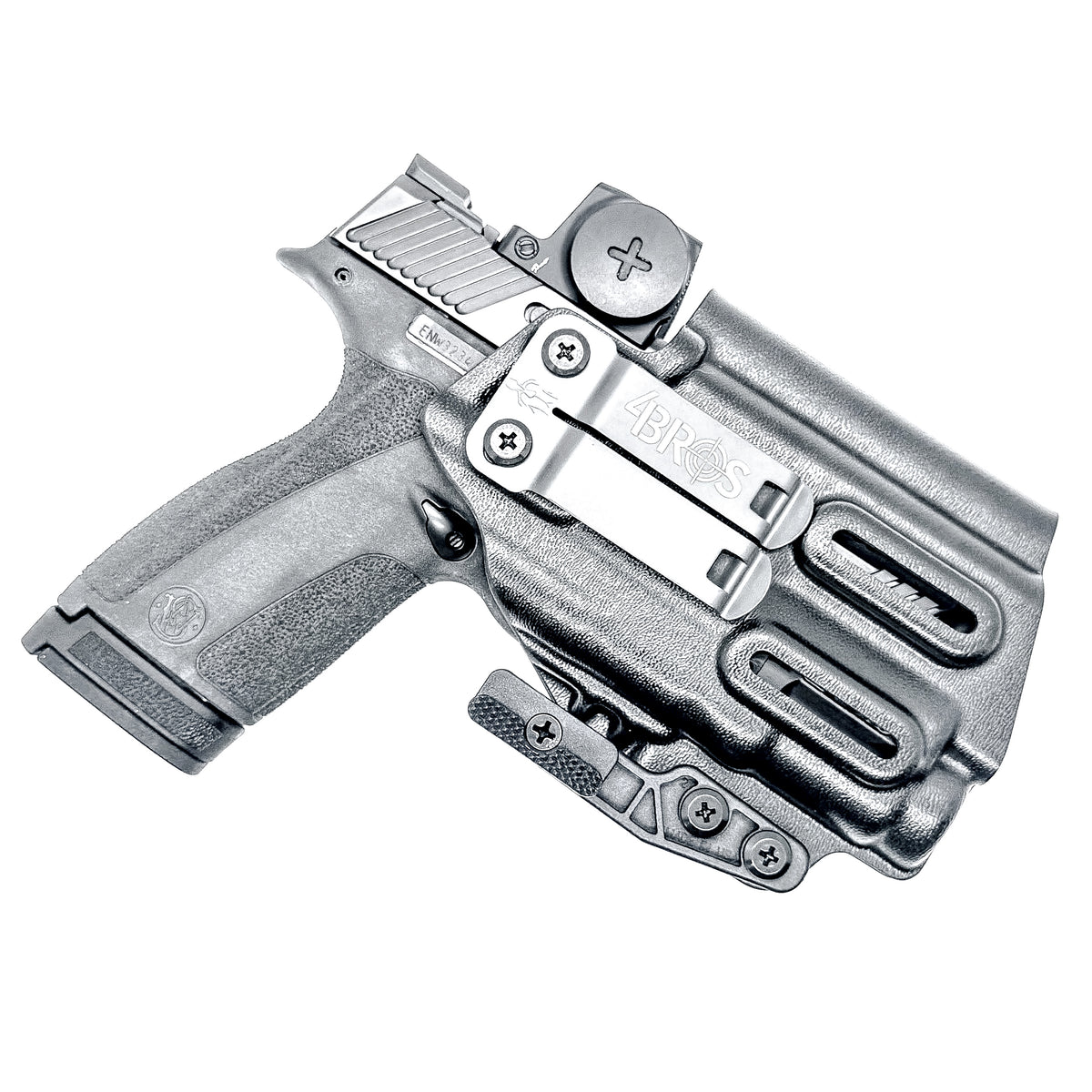 For the best IWB (Inside Waistband) Kydex Holster for the Smith & Wesson M&P Shield X & SureFire XC3 Sub with or without thumb safety shop 4BROS Holsters.