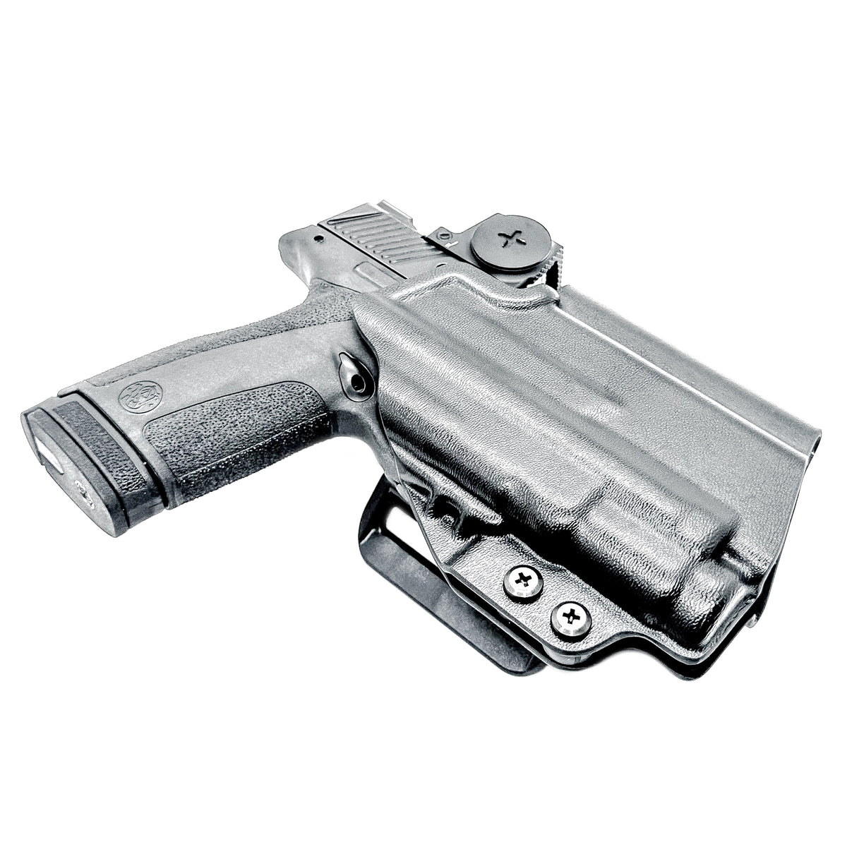 Shop the Smith & Wesson Shield X & SureFire XC3 Sub OWB Holster, built from .093" Kydex with adjustable retention and an optics-ready profile from 4Bros. 