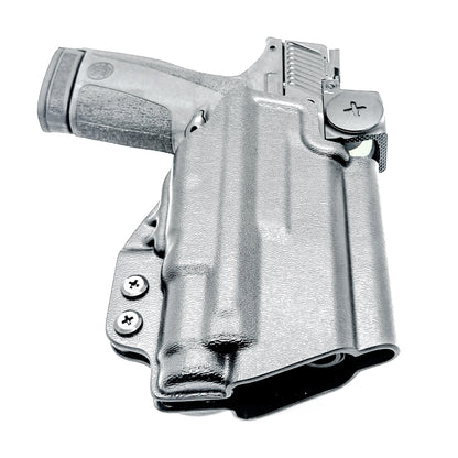 Shop the Smith & Wesson Shield X & SureFire XC3 Sub OWB Holster, built from .093" Kydex with adjustable retention and an optics-ready profile from 4Bros. 