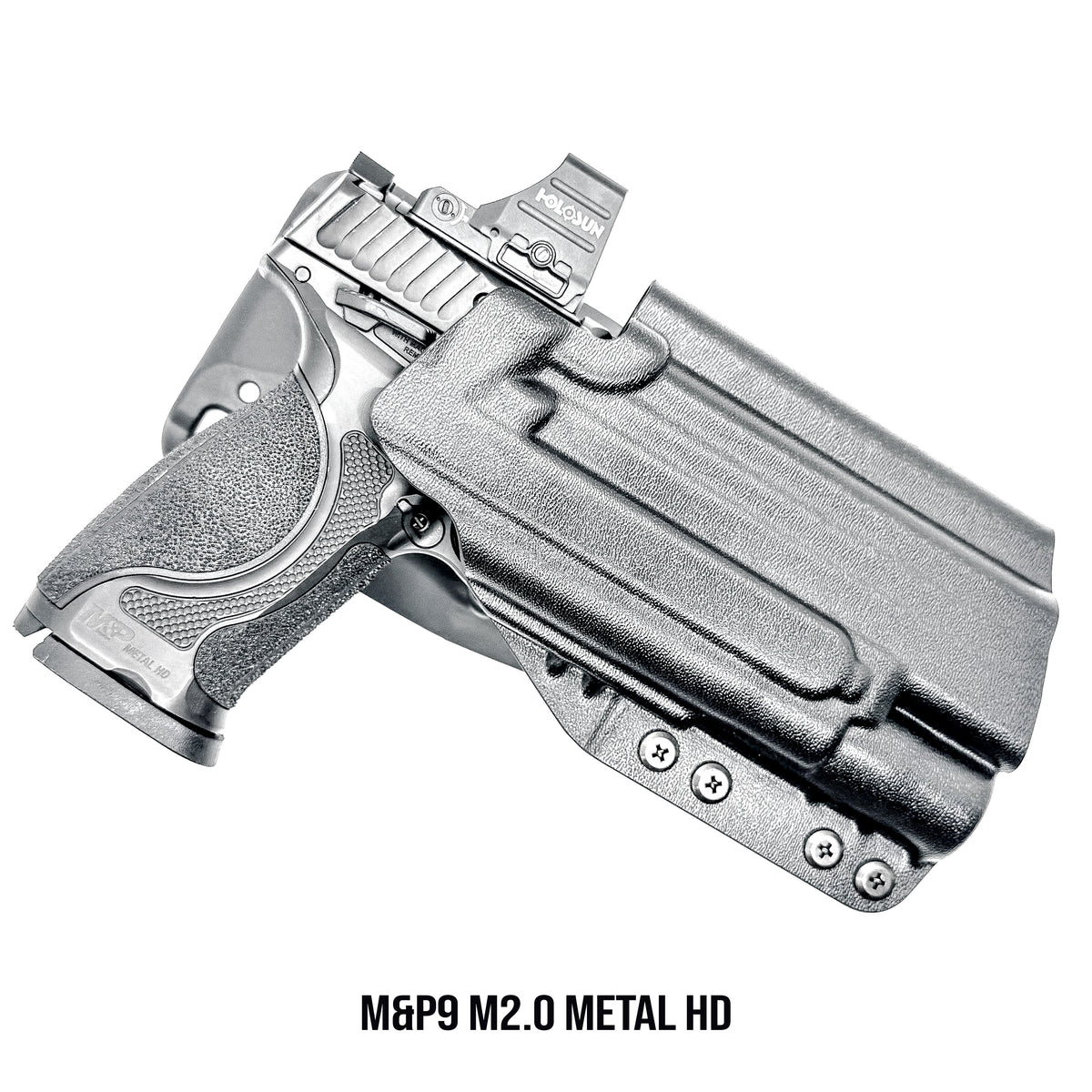 Shop the 4BROS Duty & Competition Holster for S&W M&P M2.0 Competitor & Metal HD pistols with SureFire X300 lights. Optics ready; formed using .093" Kydex.