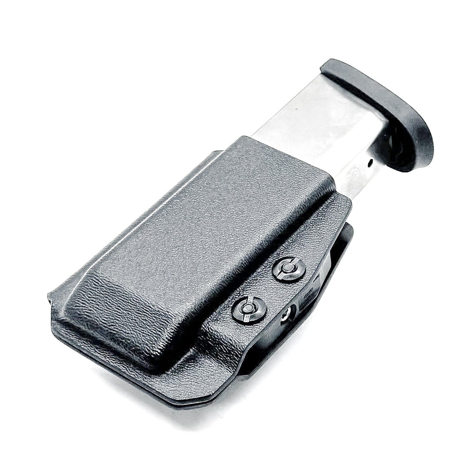 Black Kydex IWB AIWB appendix inside waistband magazine pouch carrier or holster for the Smith & Wesson M&P 2.0 10mm from Four Brothers 4BROS Holsters.