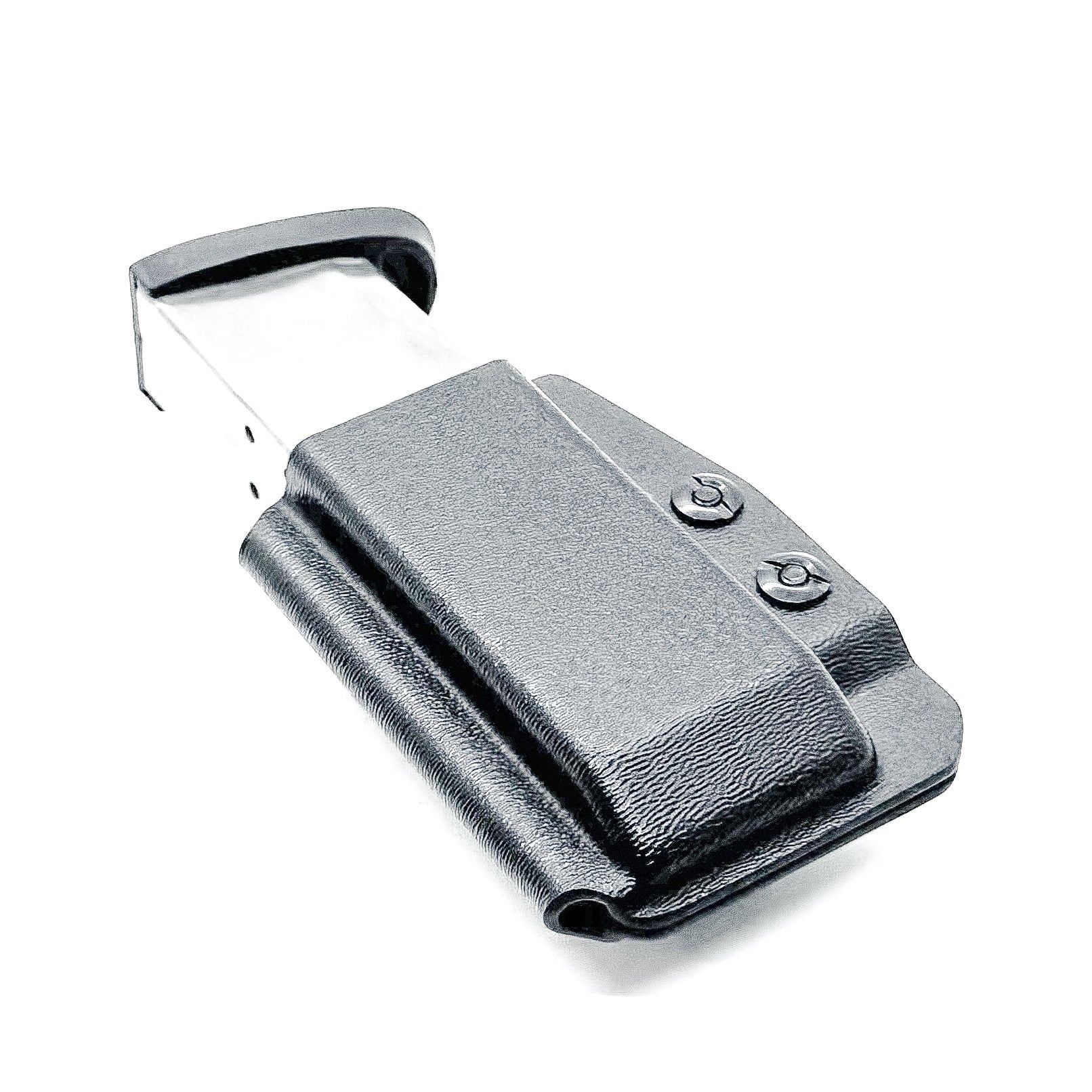 Black Kydex IWB AIWB appendix inside waistband magazine pouch carrier or holster for the Smith & Wesson M&P 2.0 10mm from Four Brothers 4BROS Holsters.