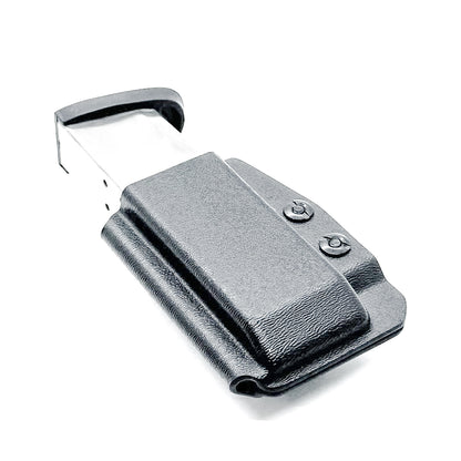Black Kydex IWB AIWB appendix inside waistband magazine pouch carrier or holster for the Smith & Wesson M&P 2.0 10mm from Four Brothers 4BROS Holsters.