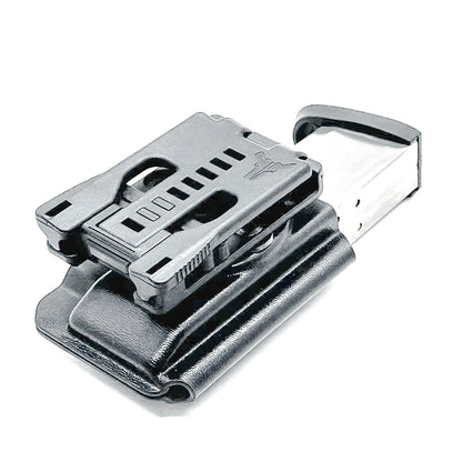 Black OWB Outside Waistband Kydex Magazine Carrier, holster, or pouch for the Smith & Wesson M&P 2.0 10mm Magazine from Four Brothers 4BROS Holsters. 