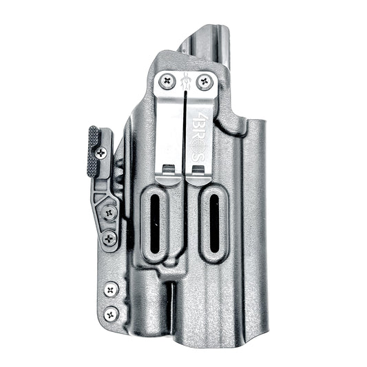 For the best IWB AIWB Holster for the S & W M&P 10MM 5.6" Performance Center M2.0 pistol with thumb safety & Surefire X300 B, shop Four Brothers Holsters.