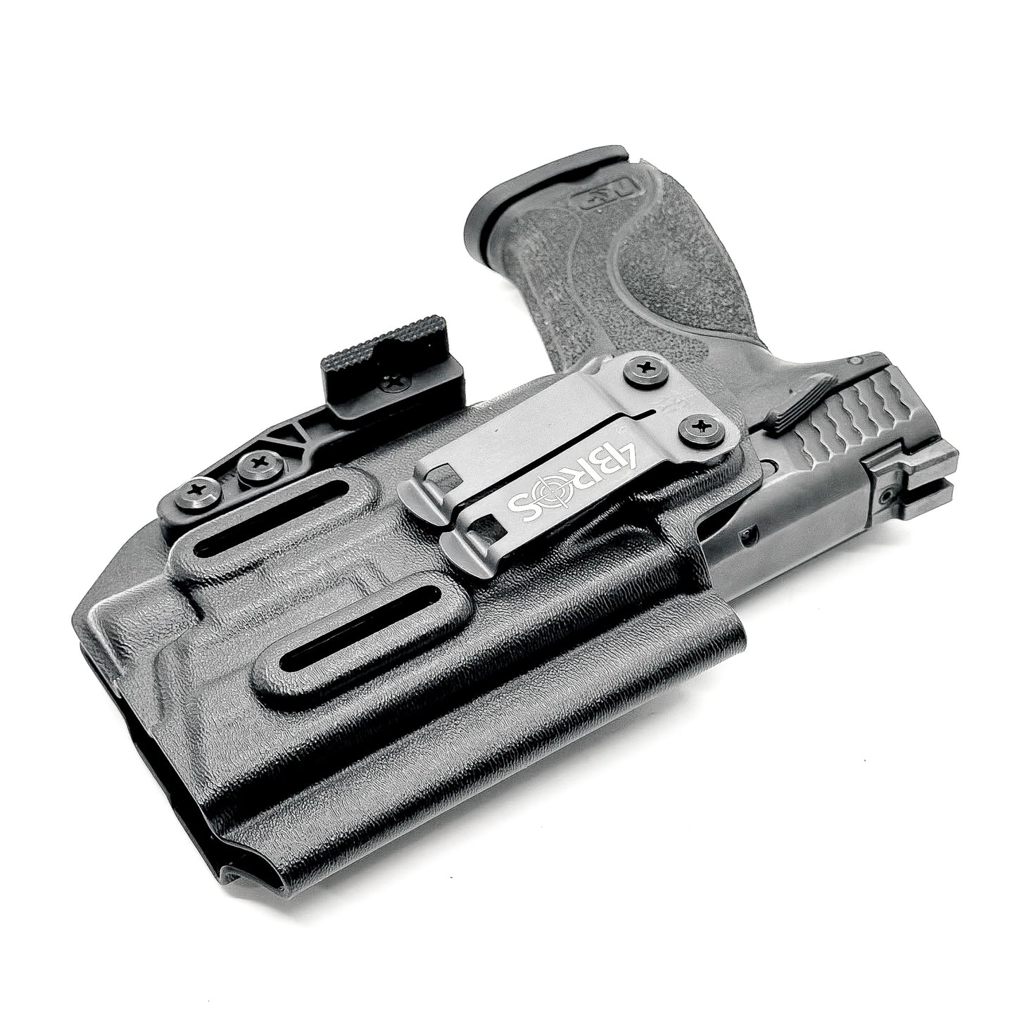 For the best Inside Waistband Holster for the Smith & Wesson M&P Compact 9mm 4" pistol & Streamlight TLR-7 A, X, & TLR-7 HL-X, shop Four Brothers holsters. 