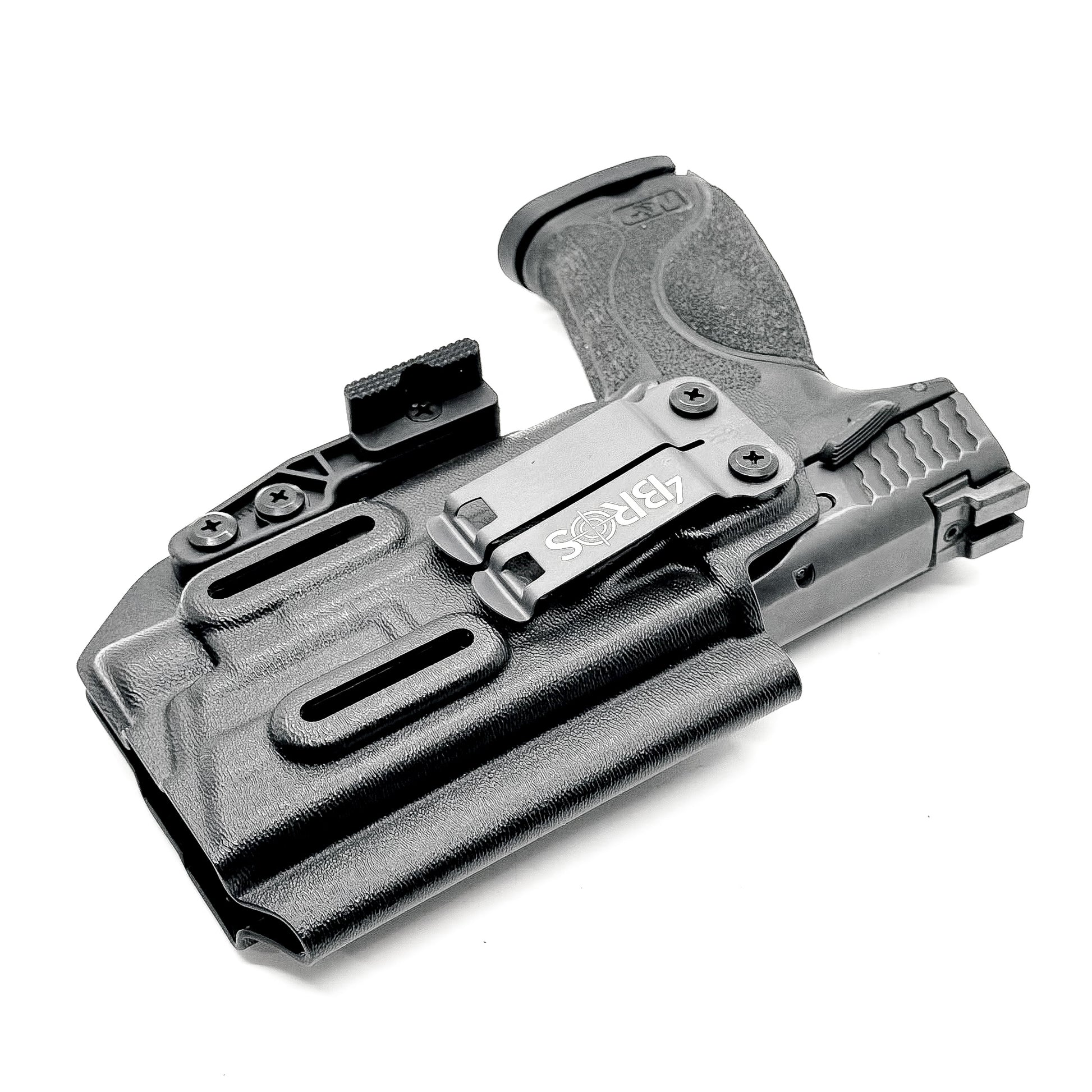 For the best Inside Waistband Holster for the Smith & Wesson M&P Compact 9mm 4" pistol & Streamlight TLR-7 A, X, & TLR-7 HL-X, shop Four Brothers holsters. 
