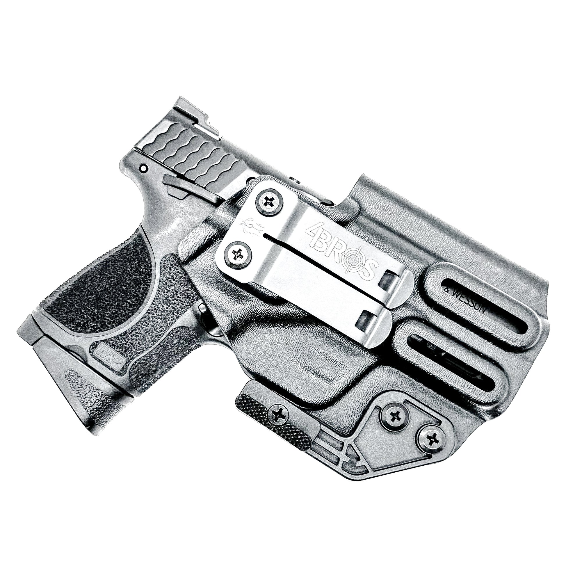 IWB holster for Smith & Wesson M&P M2.0 3.6" Compact & Subcompact 9mm pistols. Red dot ready, thumb safety compatible, made in the USA from .093" Kydex.