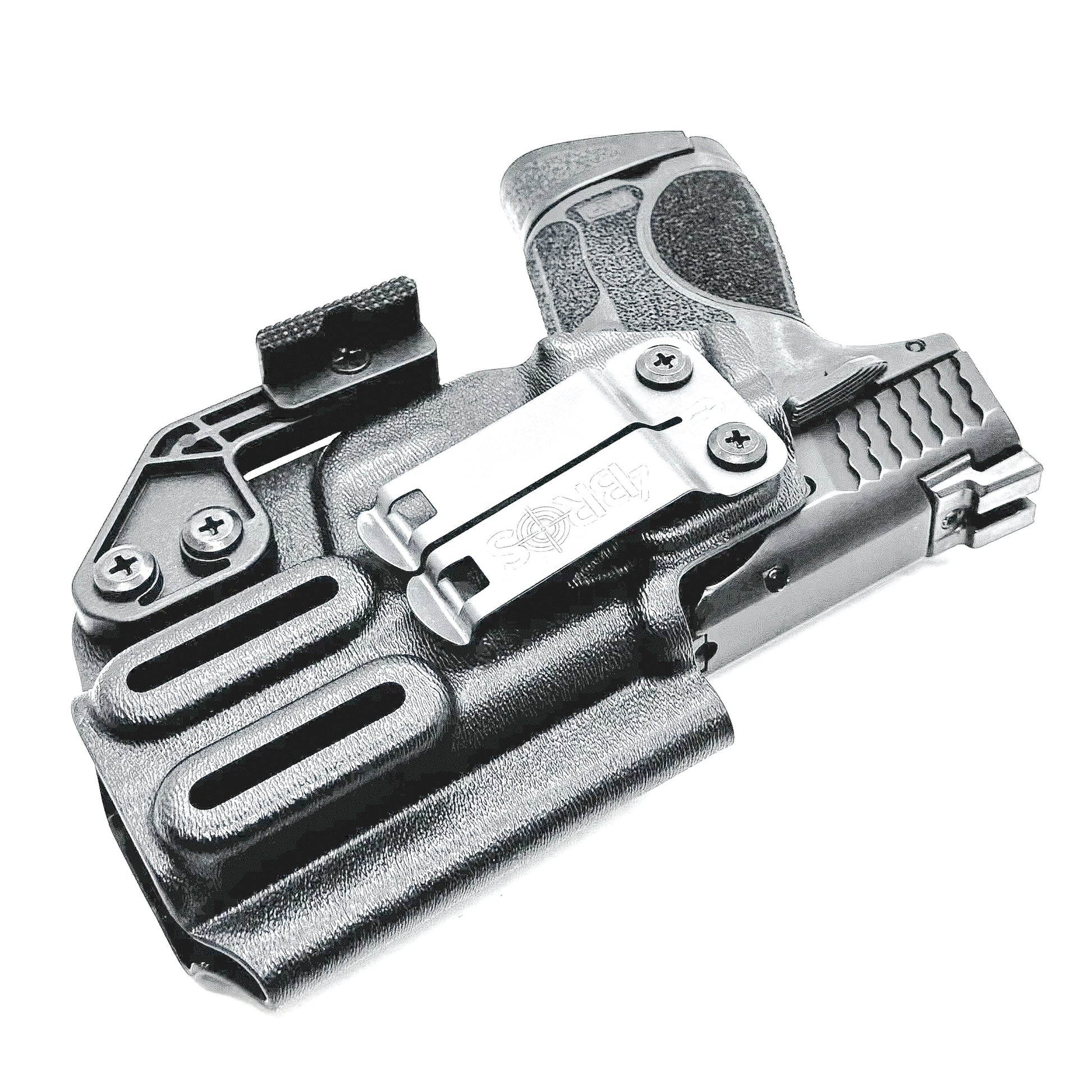 IWB holster for Smith & Wesson M&P M2.0 3.6" Compact & Subcompact 9mm pistols. Red dot ready, thumb safety compatible, made in the USA from .093" Kydex.