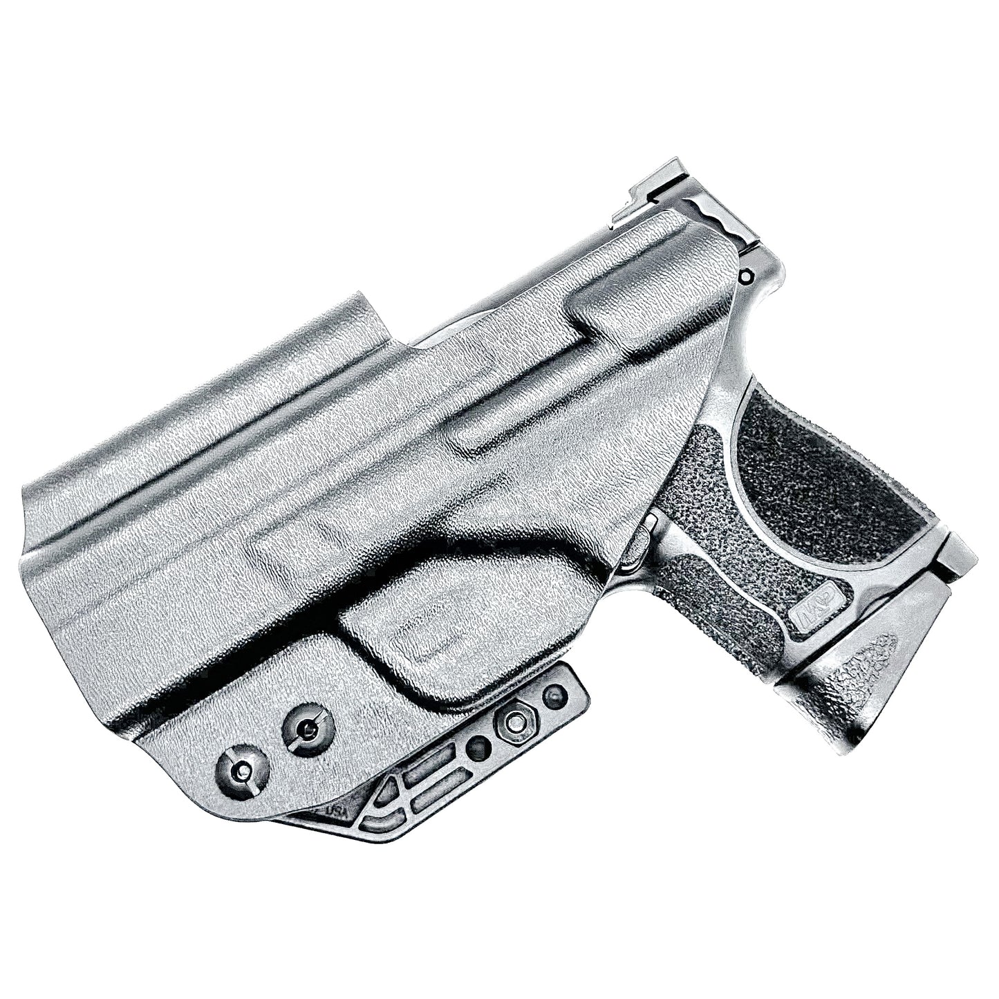 IWB holster for Smith & Wesson M&P M2.0 3.6" Compact & Subcompact 9mm pistols. Red dot ready, thumb safety compatible, made in the USA from .093" Kydex.