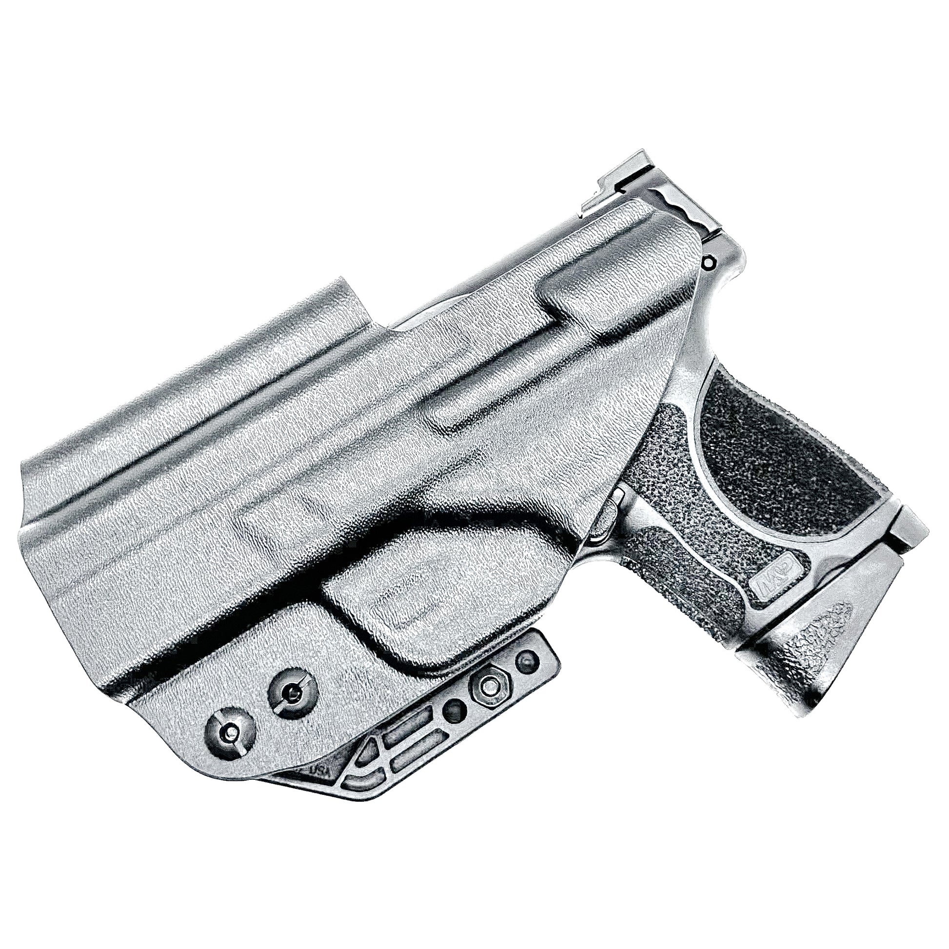 IWB holster for Smith & Wesson M&P M2.0 3.6" Compact & Subcompact 9mm pistols. Red dot ready, thumb safety compatible, made in the USA from .093" Kydex.