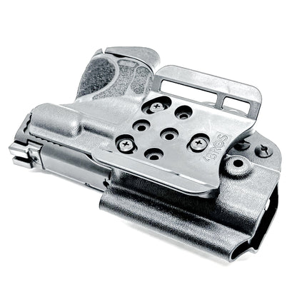 OWB holster for M&P M2.0 3.6" Compact & Subcompact 9mm. Optic ready, suppressor sight compatible, .093" Kydex, made in the USA for range or duty use.