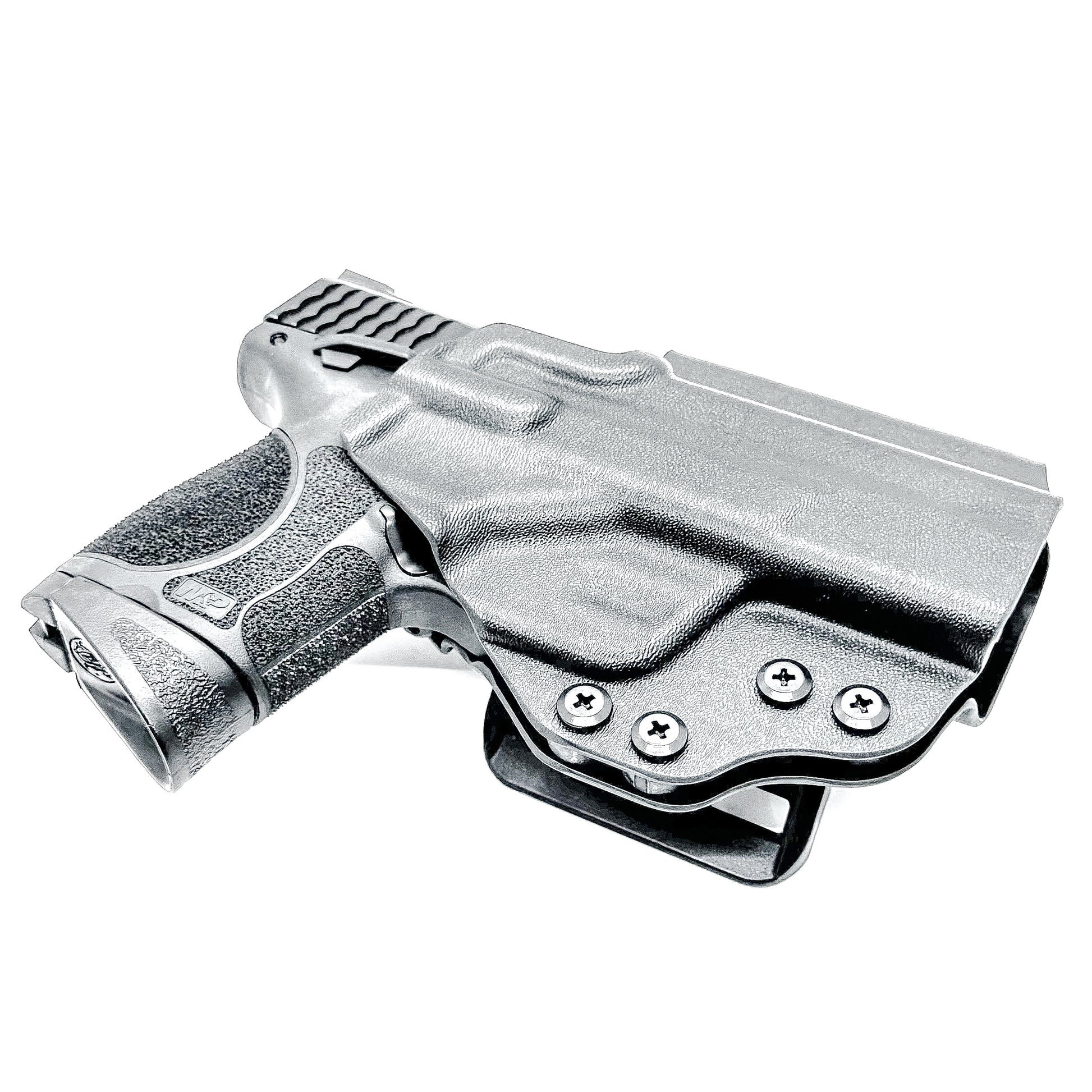 OWB holster for M&P M2.0 3.6" Compact & Subcompact 9mm. Optic ready, suppressor sight compatible, .093" Kydex, made in the USA for range or duty use.