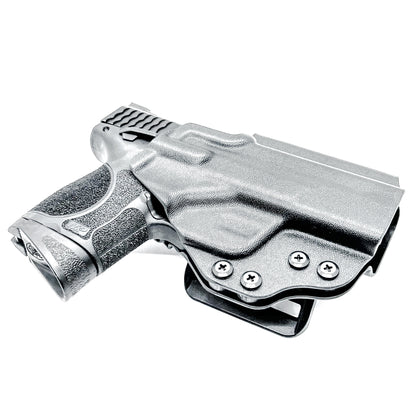 OWB holster for M&P M2.0 3.6" Compact & Subcompact 9mm. Optic ready, suppressor sight compatible, .093" Kydex, made in the USA for range or duty use.