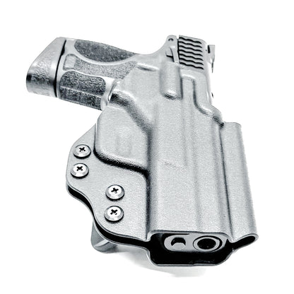 OWB holster for M&P M2.0 3.6" Compact & Subcompact 9mm. Optic ready, suppressor sight compatible, .093" Kydex, made in the USA for range or duty use.