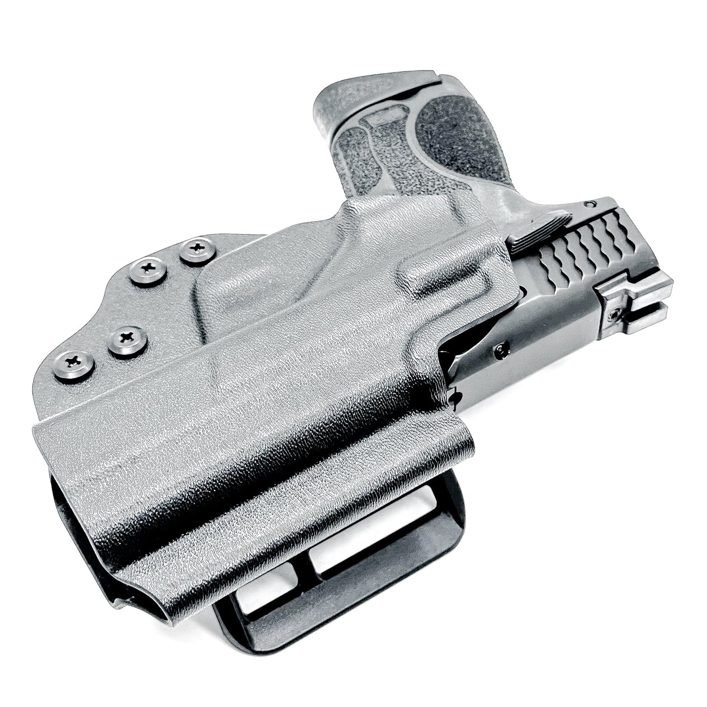 OWB holster for M&P M2.0 3.6" Compact & Subcompact 9mm. Optic ready, suppressor sight compatible, .093" Kydex, made in the USA for range or duty use.