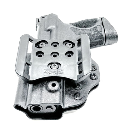 OWB holster for M&P M2.0 3.6" Compact & Subcompact 9mm. Optic ready, suppressor sight compatible, .093" Kydex, made in the USA for range or duty use.