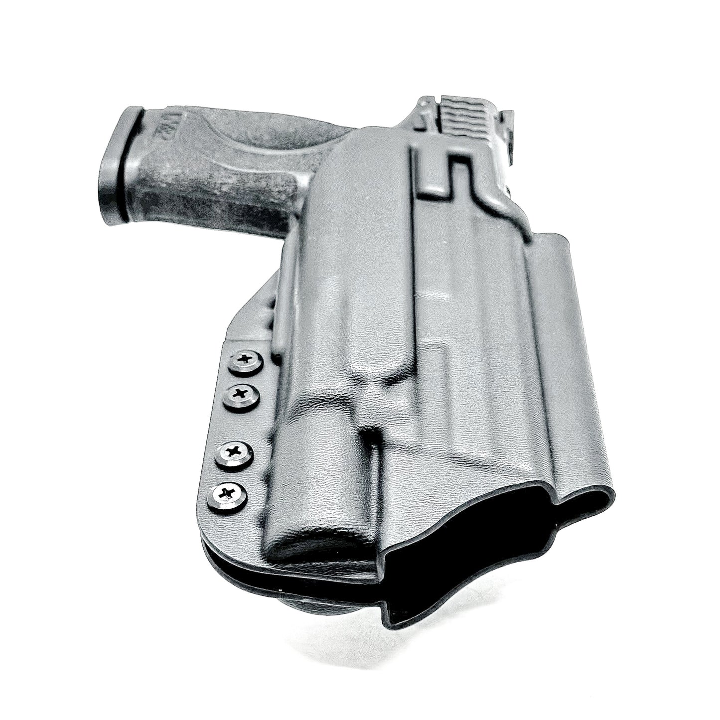 Black Outside Waistband Holster with the 4BROS 1.5" Belt Slide for the Smith & Wesson M&P 4-4.625 M2.0 & X300U light
