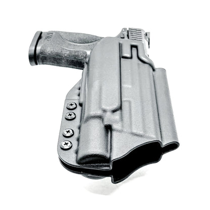 Black Outside Waistband Holster with the 4BROS 1.5" Belt Slide for the Smith & Wesson M&P 4-4.625 M2.0 & X300U light