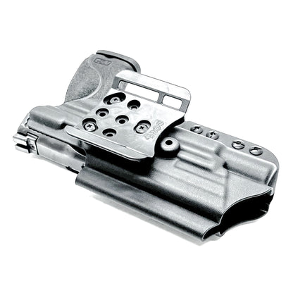 Black Outside Waistband Holster with the 4BROS 1.5" Belt Slide for the Smith & Wesson M&P 4-4.625 M2.0 & X300U light
