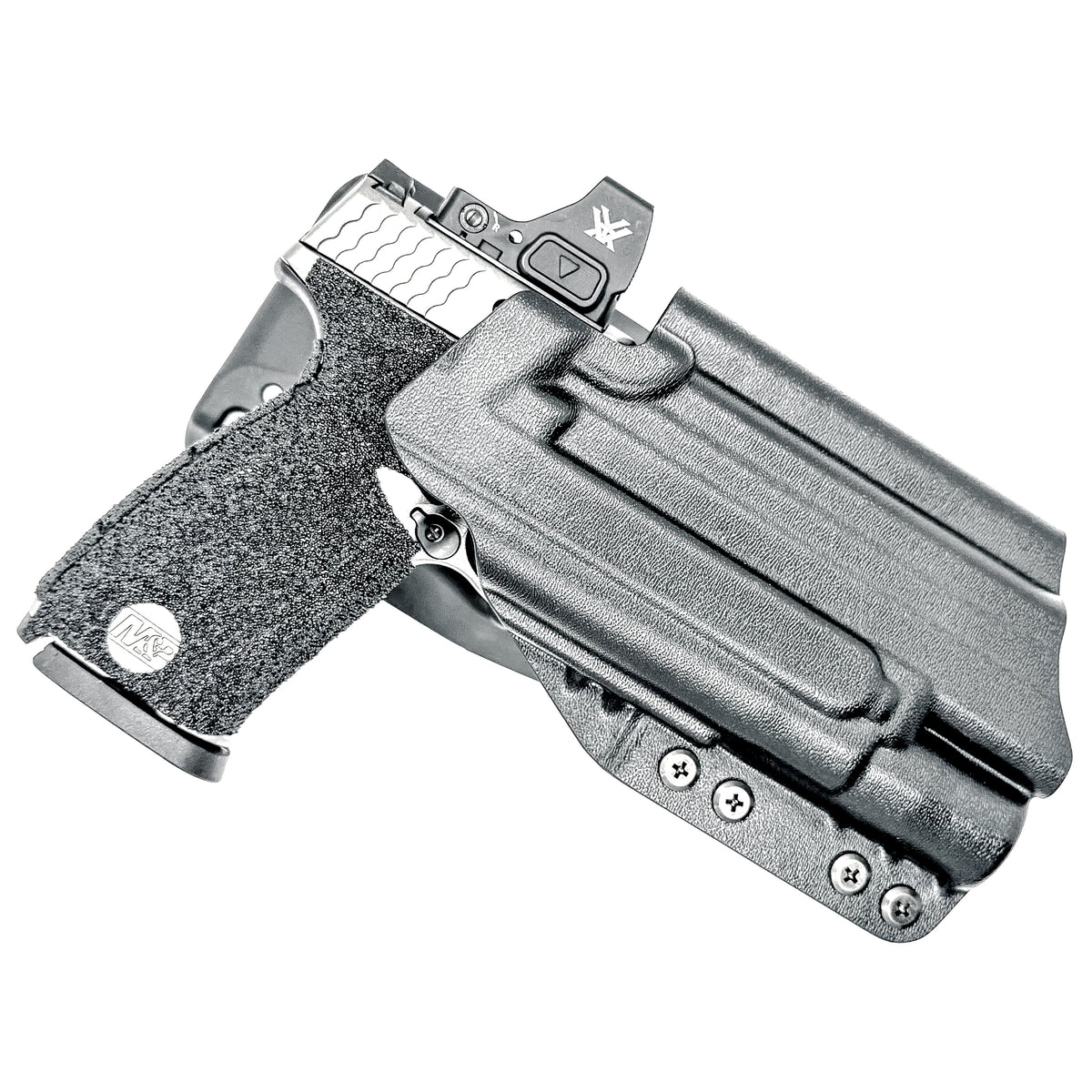 For the best Outside Waistband Smith & Wesson M&P M2.0 4", 4.22 or 4.6" pistol & Surefire X300 Duty & Competition Style Holster, shop Four Brothers Holsters.