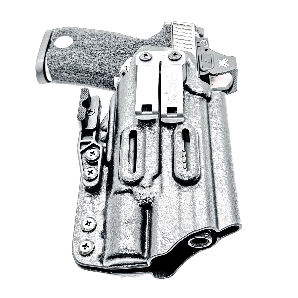 For the best IWB AIWB Inside Waistband Kydex Holster for the Smith & Wesson M&P M2.0 4", 4.22", or 4.6" pistol & Surefire X300 shop Four Brothers Holsters.
