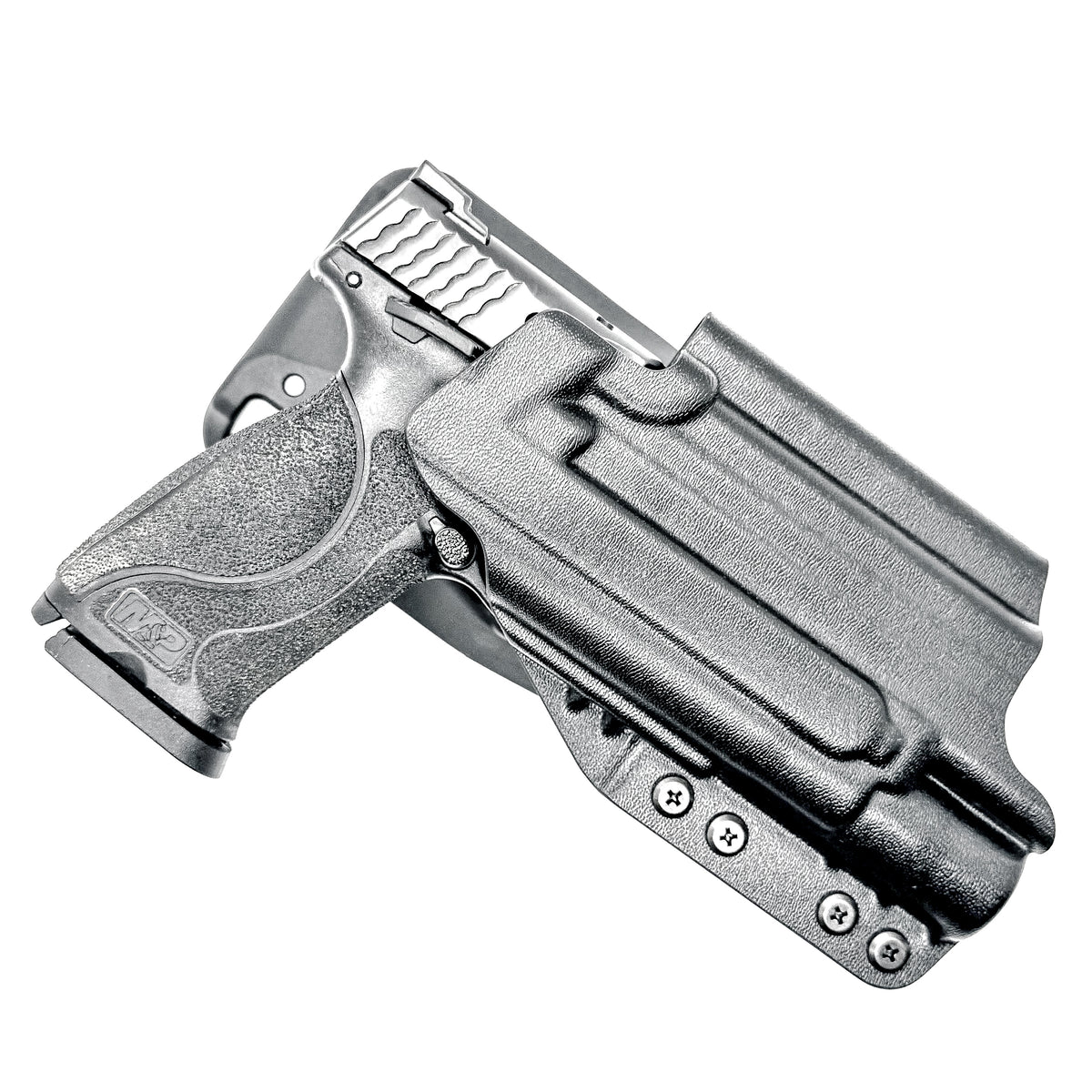 Smith & Wesson M&P 4.25" M2.0 & Surefire X300 Duty & Competition holster from 4BROS. For range training or OWB carry; available for right-& left-handed shooters.