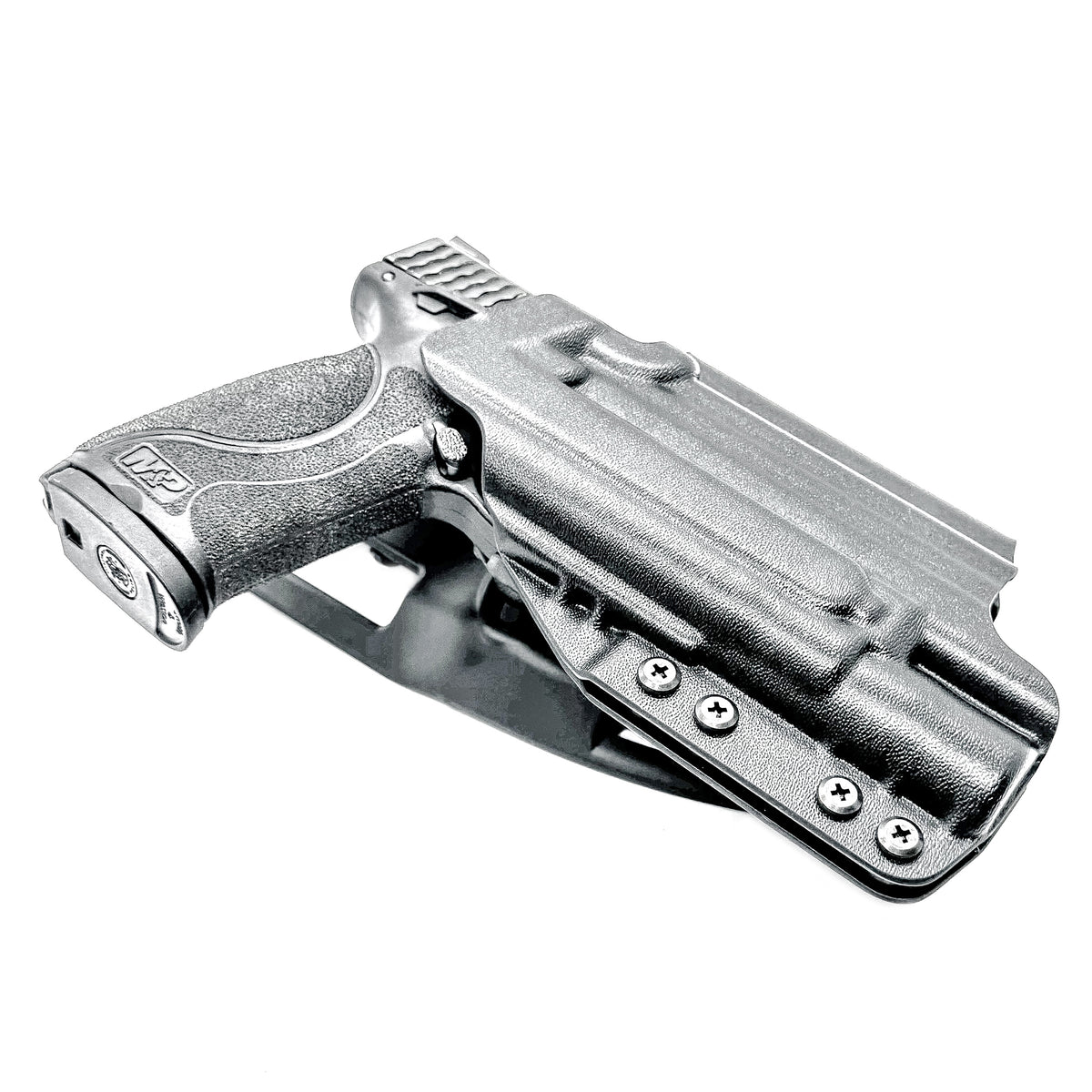 Smith & Wesson M&P 4.25" M2.0 & Surefire X300 Duty & Competition holster from 4BROS. For range training or OWB carry; available for right-& left-handed shooters.