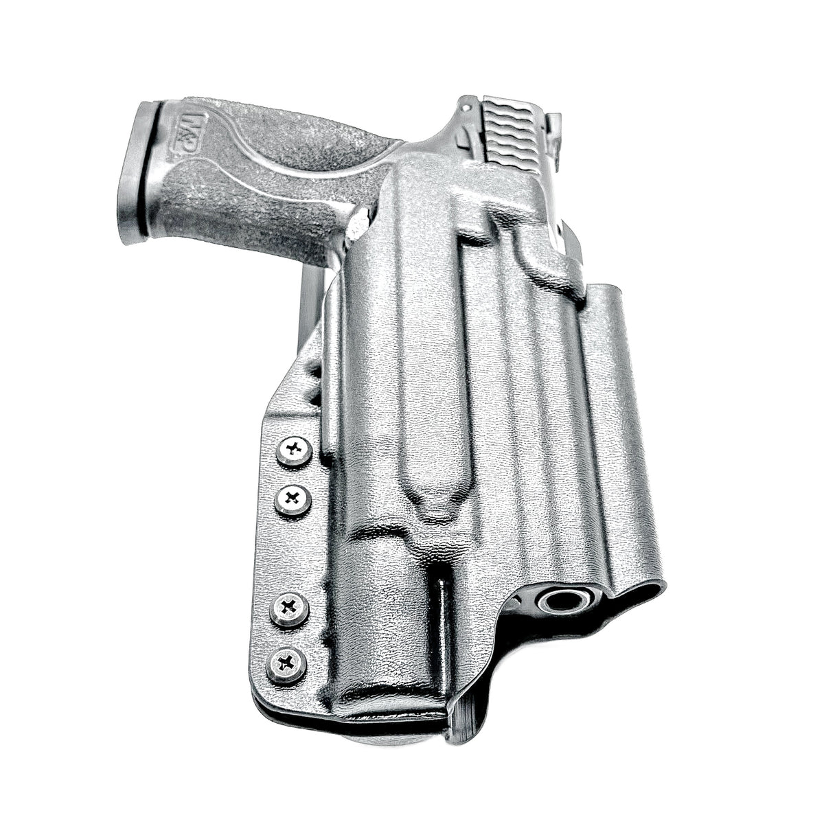Smith & Wesson M&P 4.25" M2.0 & Surefire X300 Duty & Competition holster from 4BROS. For range training or OWB carry; available for right-& left-handed shooters.