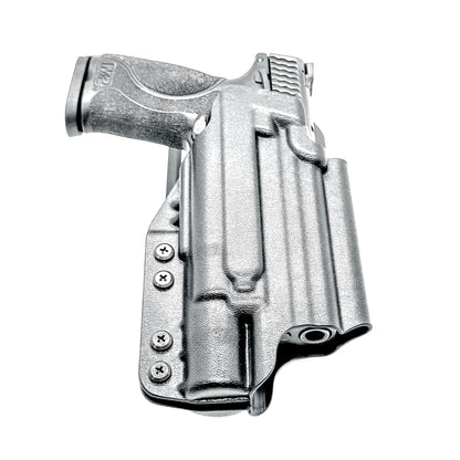 Smith & Wesson M&P 4.25" M2.0 & Surefire X300 Duty & Competition holster from 4BROS. For range training or OWB carry; available for right-& left-handed shooters.