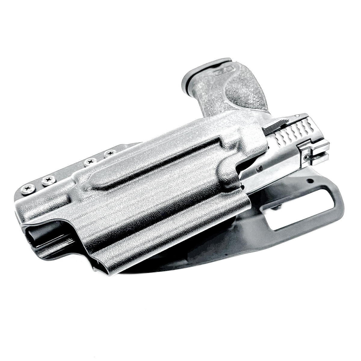 Smith & Wesson M&P 4.25" M2.0 & Surefire X300 Duty & Competition holster from 4BROS. For range training or OWB carry; available for right-& left-handed shooters.